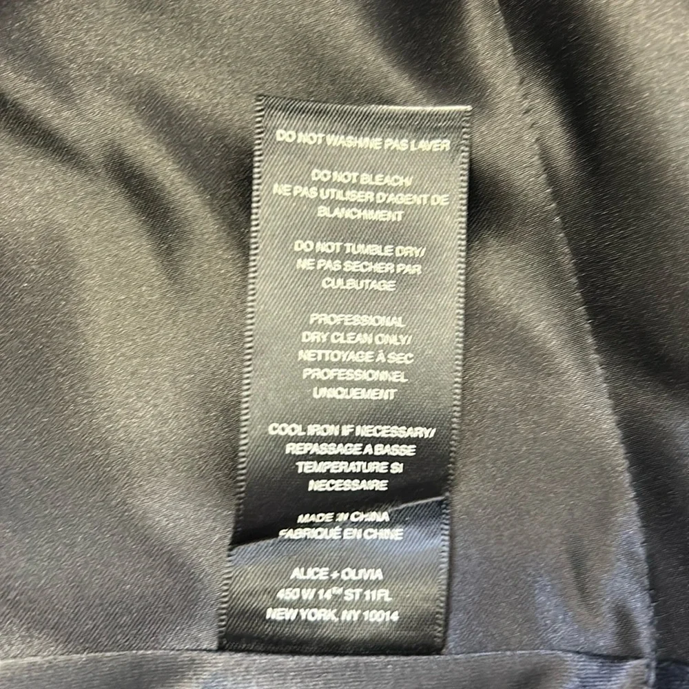 alice + olivia‎ Amie Fall Garden Print Black Long Sleeve Fit Flare Dress Sz 6 - Picture 14 of 16